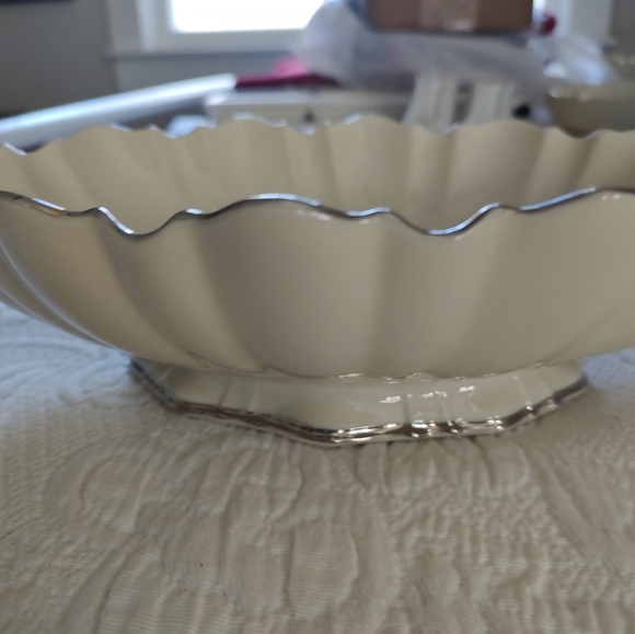 Lenox Other - Vintage Lenox China Symphony Scalloped Centerpiece Oval Bowl w/Platinum Trim